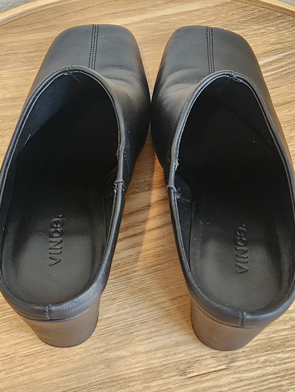 Vince Black Leather Slip-On Ankle Booties Size 6 - Picture 4 of 6